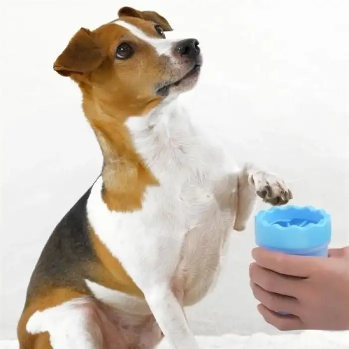 New Silikon Jel Fırçalı Kedi Köpek Pati Ayak Temizleme Kovası Büyük