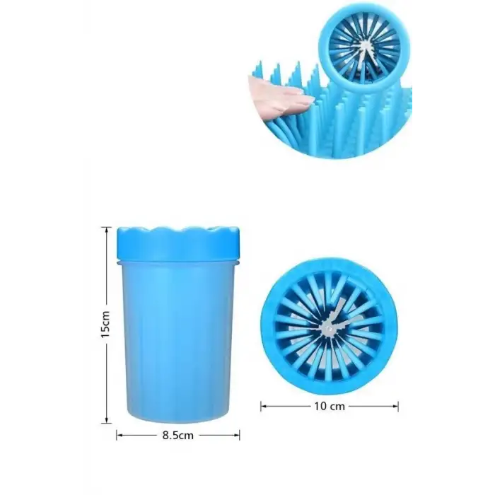 New Silikon Jel Fırçalı Kedi Köpek Pati Ayak Yıkama Temizleme Kovası (Küçük)