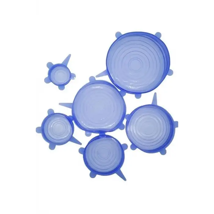 New Tazeliği Koruyan 6lı Silikon Streç Gıda Saklama Koruma Kapakları