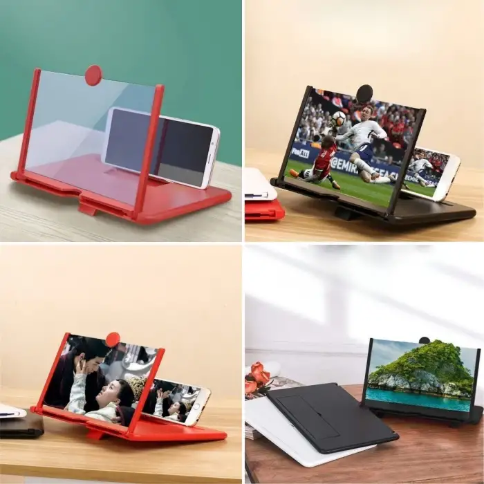 New Telefon ve Tablet Ekran Büyütücü Aparat Kırmızı