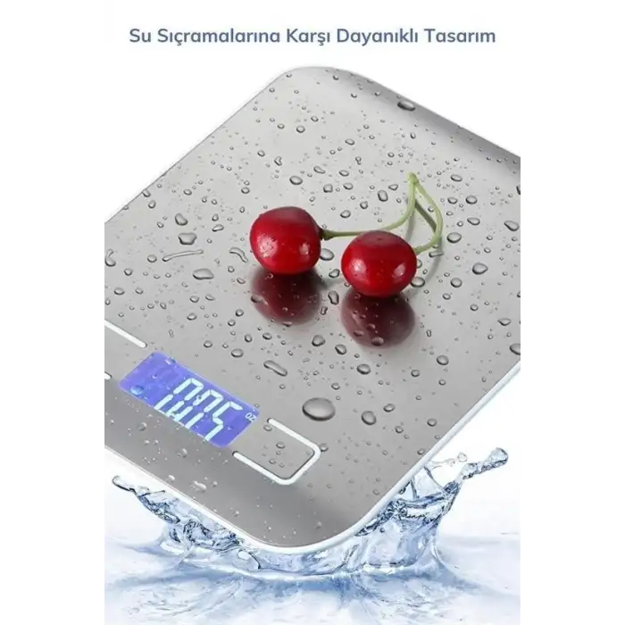 New TF 1002 Hassas Ölçümlü  Maksimum 5 Kg Kapasiteli Led Ekran Platin Dijital Mutfak Tartısı