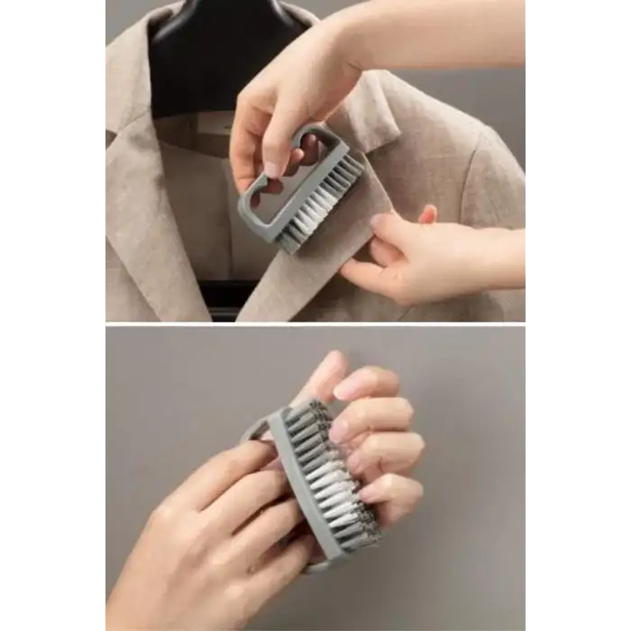 New Tutamaçlı Plastik Pratik Tırnak ve Kıyafet Yaka Temizlik Fırçası- TP-113