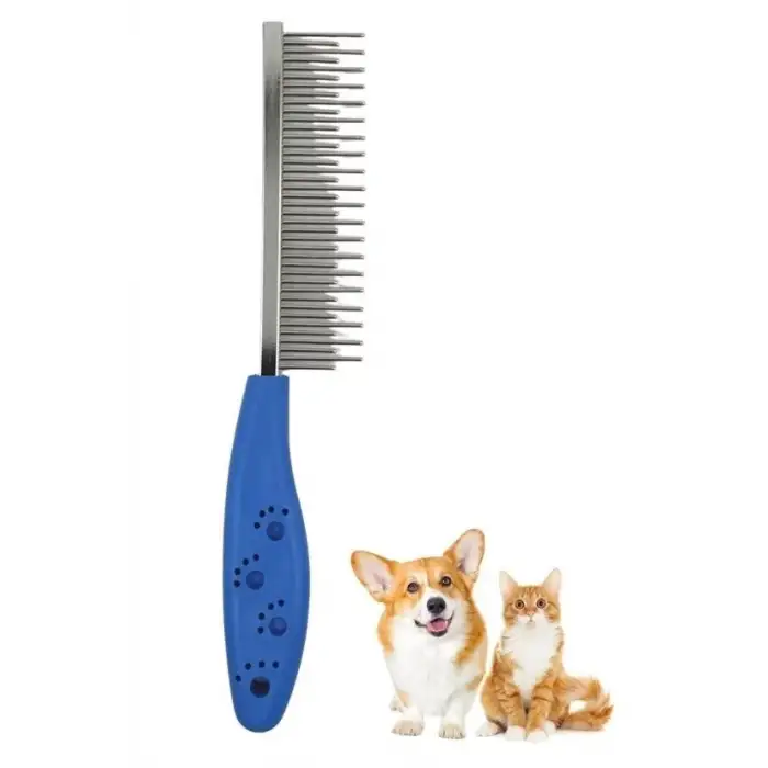 New Tüy Açıcı Kedi Köpek Tarağı Tek Taraflı Metal Dişli Evcil Hayvan Bakım Fırçası