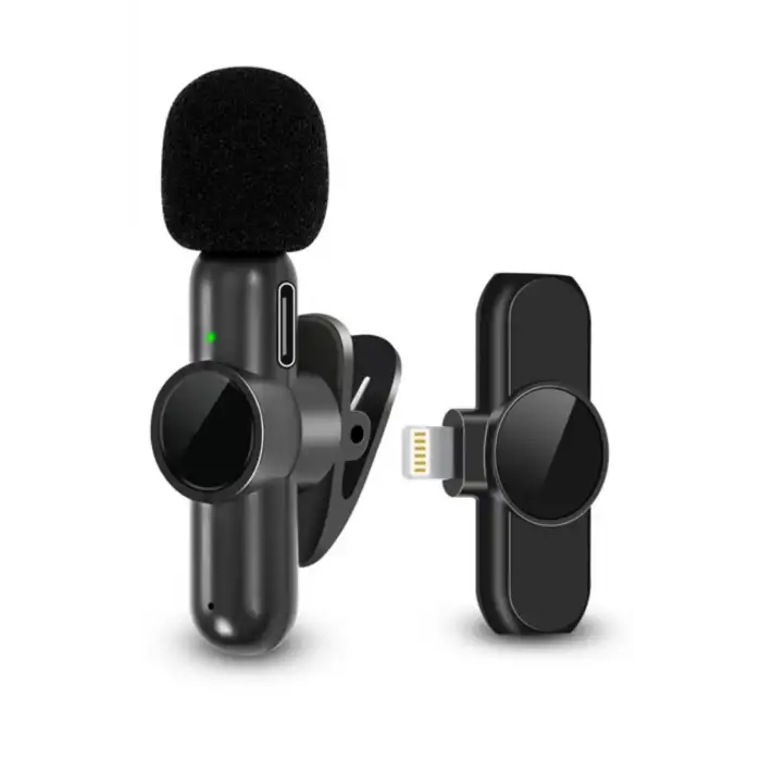 New Type C Uyumlu İphone Dönüştürücülü Kablosuz Yaka Mikrofonu Android ve İphone Uyumlu Mini Mikrofon