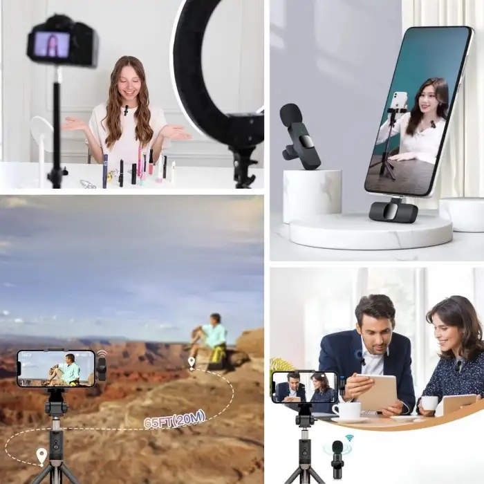 New Type C Uyumlu İphone Dönüştürücülü Kablosuz Yaka Mikrofonu Android ve İphone Uyumlu Mini Mikrofon