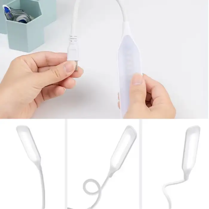 New USB Girişli 14 Ledli 3 Kademeli Dokunmatik Masa/Kitap Okuma Lambası Ledi Beyaz