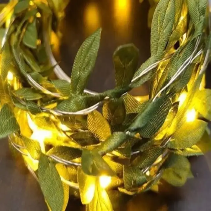 New Yapraklı Dekorlu3 Metre Peri Led Pilli Işık Yılbaşı Aydınlatma
