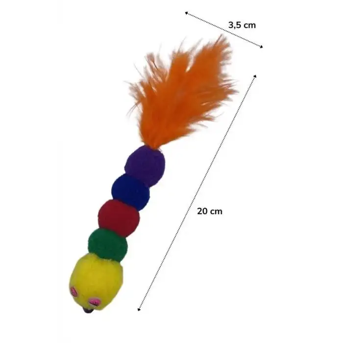 New Yumuşacık İpli Tırtıl Şeklinde Rengarenk Sevimli Evcil Hayvan Oyuncağı