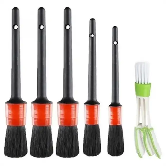 New Yumuşak Kıllı İç Ve Dış Temizlik İçin 5+1 Detaylı Araç Oto Temizlik Bakım Fırça Seti
