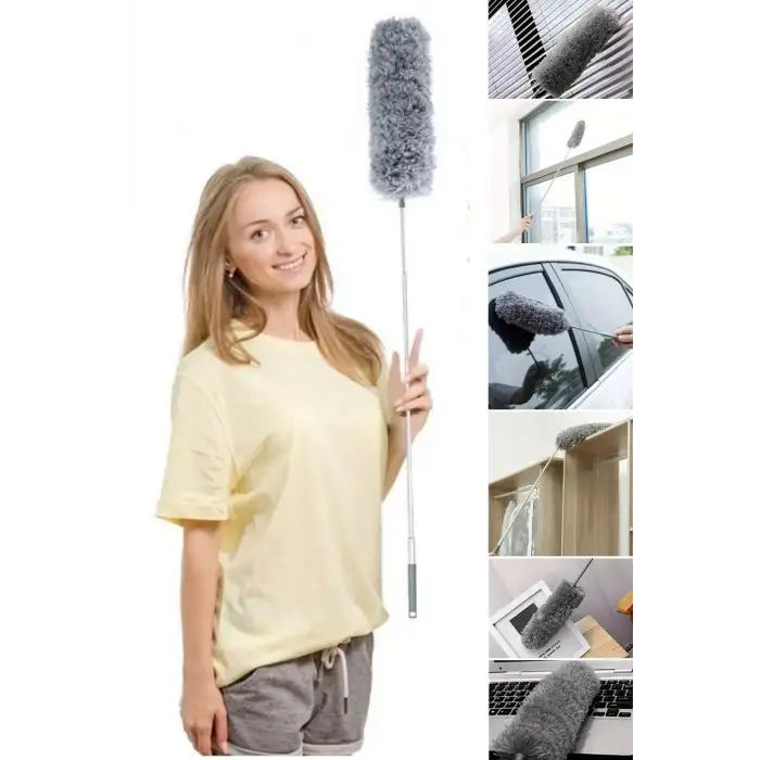 NewTeleskopik Bükülebilir Köşe Bucak Toz Alma Püskülü Dev Boy 280 cm