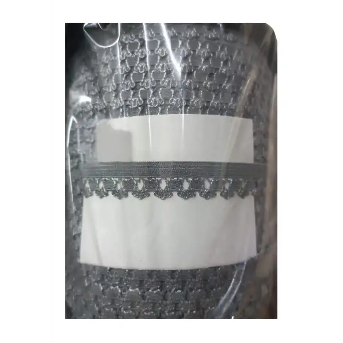 Çamaşır Lastiği Dantelli 1 cm 75 Metre 1 Top Gri