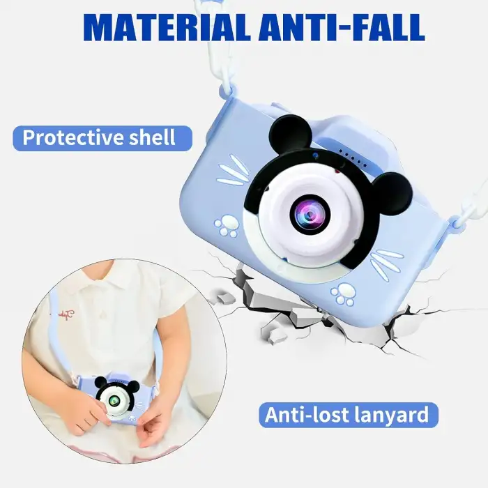 Çocuk Dijital Fotoğraf Makinası 20 Mp Video Kaydedici 2.0 İnç Çift Kameralı