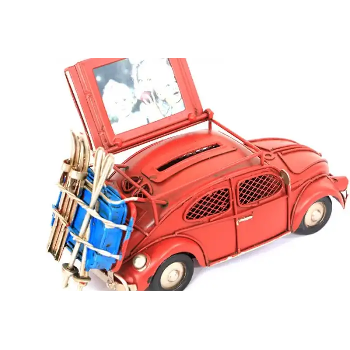 Dekoratif Metal Araba Çerçeveli Ve Kumbaralı