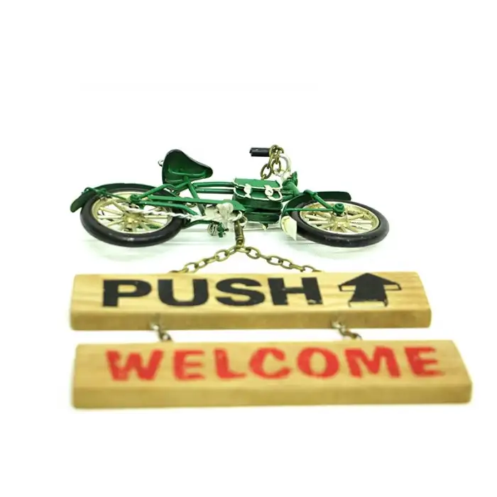 Dekoratif Metal Kapı Yazısı Bisiklet