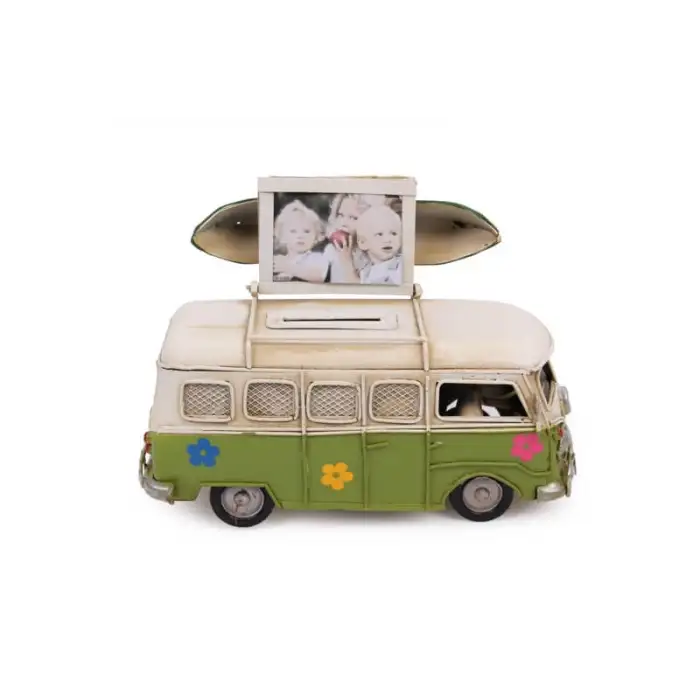 Dekoratif Metal Minibüs Çerçeveli Ve Kumbaralı