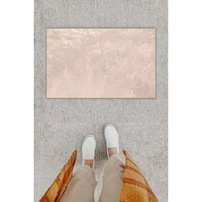 Dijital Baskı Dekoratif Düz Bej Kapı Önü Paspası K-1266