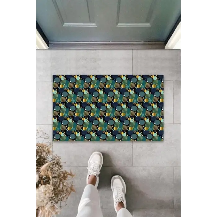 Dijital Baskı Lacivert Dijital Daire Kapı Paspası K-3195