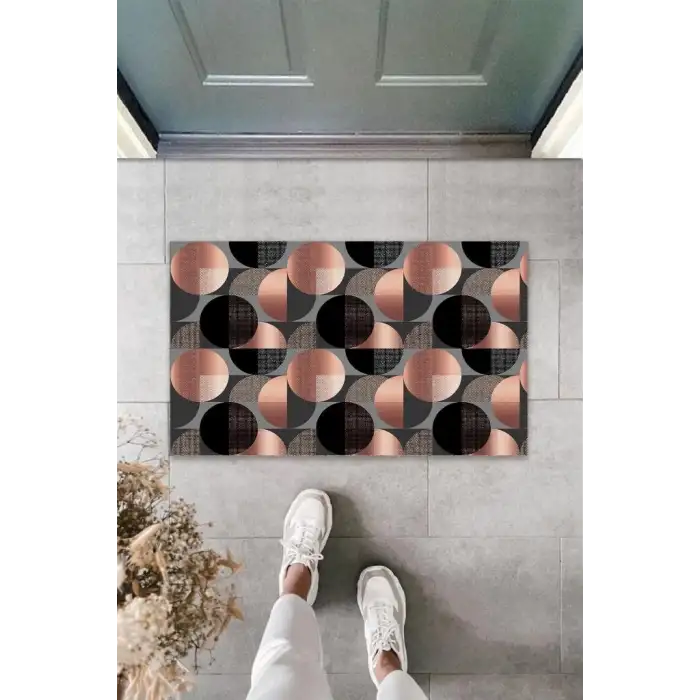 Dijital Baskı Pembe Daire Paspas K-3199