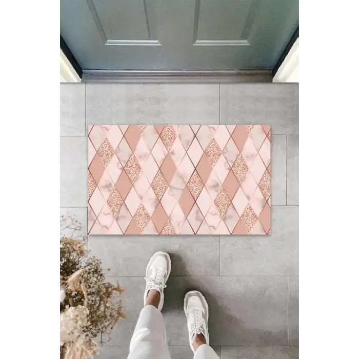 Dijital Baskı Pudra Baklava Dilimi Kapı Paspası K-3081