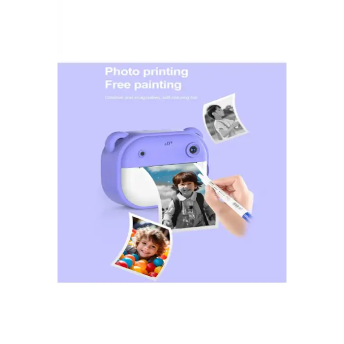 Dijital Video Kayıt Fotoğraf Çocuk Kamerası Anlık Termal Resim Kağıt Baskılı