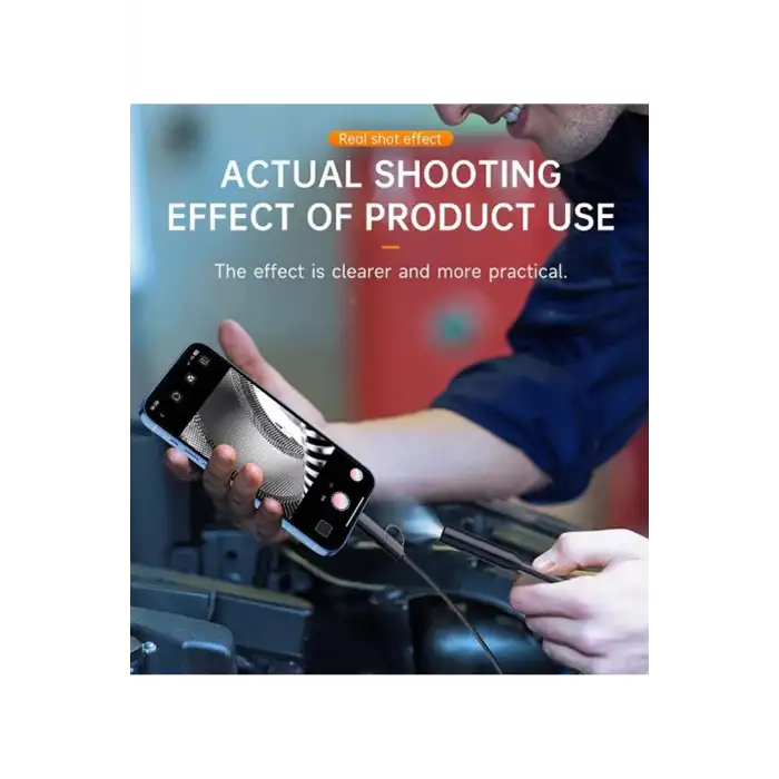 Endoskop Yılan Video Kamera Ios Ve Android Uyumlu Led’li 10 Metre 8 Mm Sert Kablo 2mp