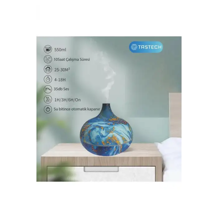Hava Nemlendirici 7 Led Işıklı Aromatik Oda Kokusu 550 Ml Difüzörü Buhar Nemlendırıcı