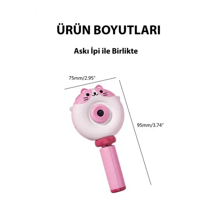 Hd Kamera Karikatür Tripodlu Çocuk Dijital Kamera Fotoğraf Makinası 1080p Video Kaydedici 2.0 İnç