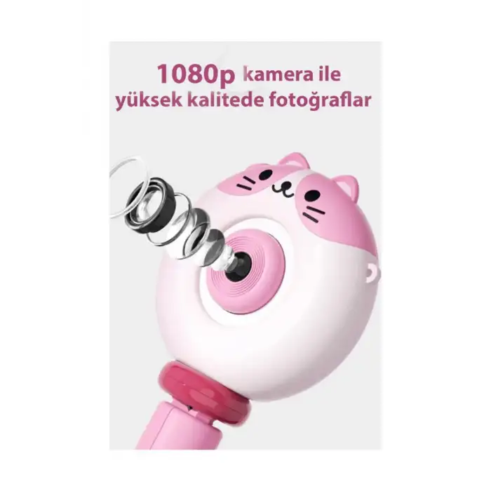Hd Kamera Karikatür Tripodlu Çocuk Dijital Kamera Fotoğraf Makinası 1080p Video Kaydedici 2.0 İnç