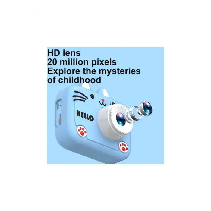 Hello Çocuk Dijital Fotoğraf Makinası 20 Mp Video Kaydedici 2.0 İnç Çift Kameralı Ks-102