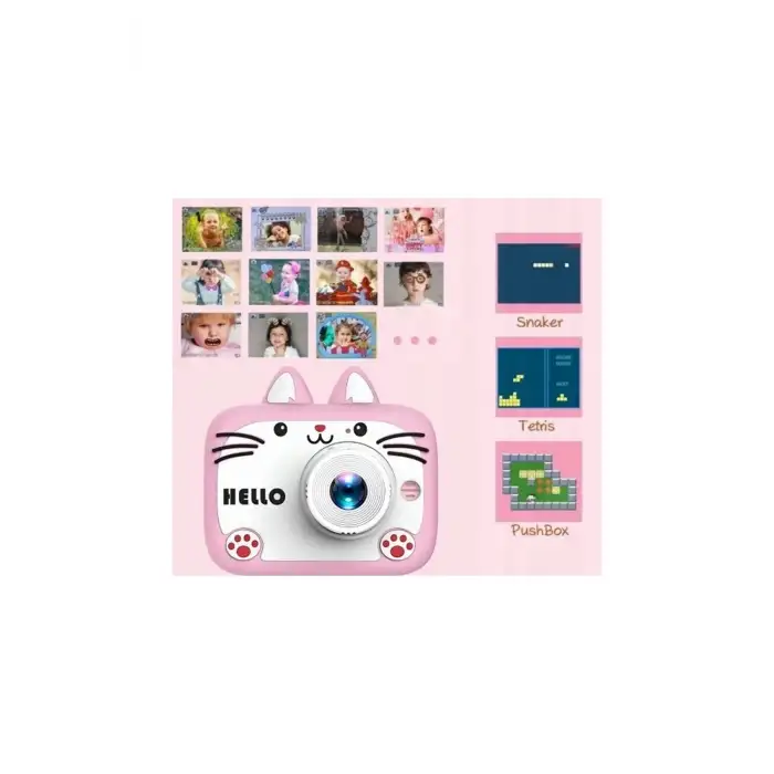 Hello Çocuk Dijital Fotoğraf Makinası 20 Mp Video Kaydedici 2.0 İnç Çift Kameralı Ks-102