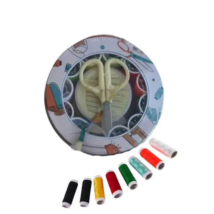 İplik Set Teneke Kutu Dikiş Seti