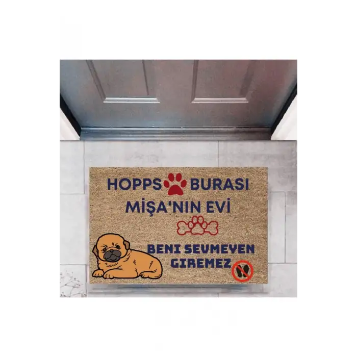 Kapı Önü Paspası Dekoratif Dijital Baskı Hopps  P-2475