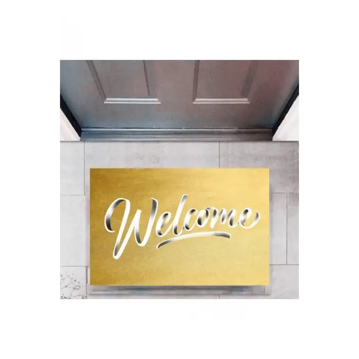 Kapı Önü Paspası Dekoratif Dijital Baskı Welcome P-2324
