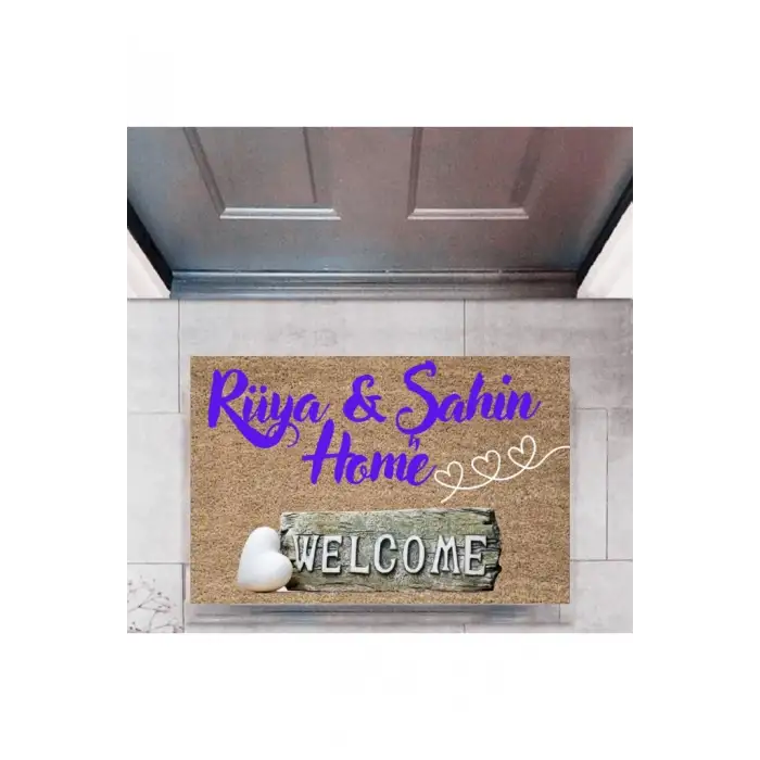Kapı Önü Paspası Dekoratif Dijital Baskı Welcome P-2460