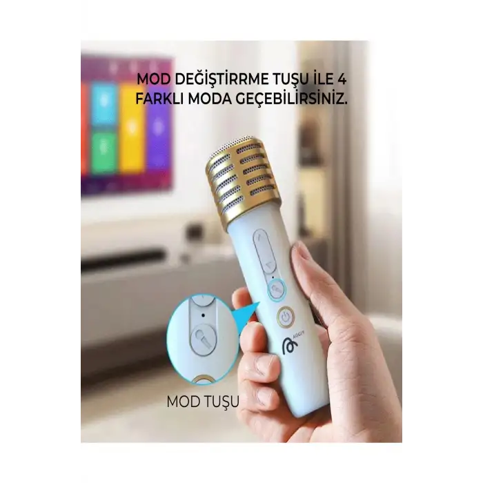 Karaoke Bluetooth Hoparlör Aggıy Ag-s7 Kablosuz Mikrofonlu Rgb Led Parti Işıklı