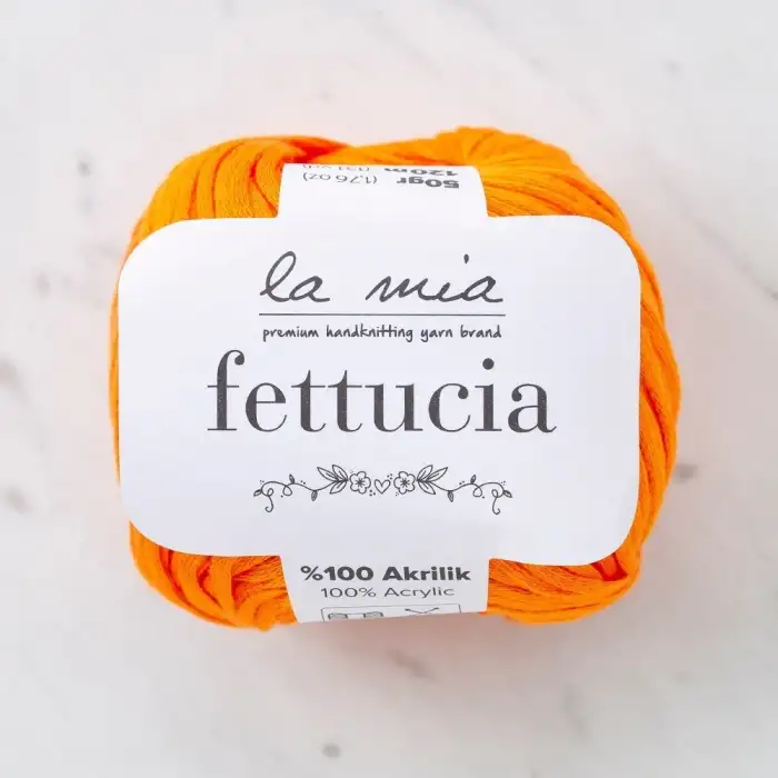 La Mia Fettucia Turuncu El Örgü İpi - L077 - 33895