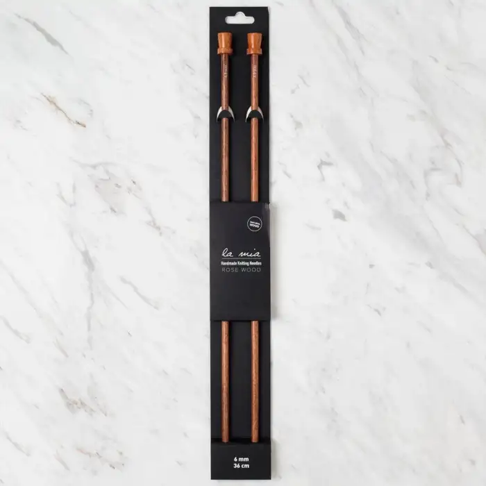 La Mia Rosewood 6 mm 36 cm Ahşap Örgü Şişi