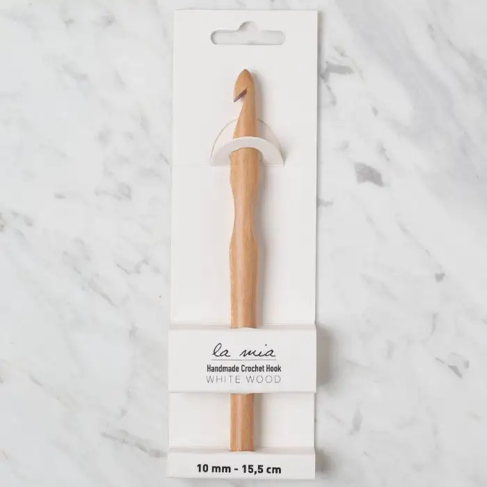 La Mia Whitewood 10 mm 15.5 cm Ahşap Yün Tığ
