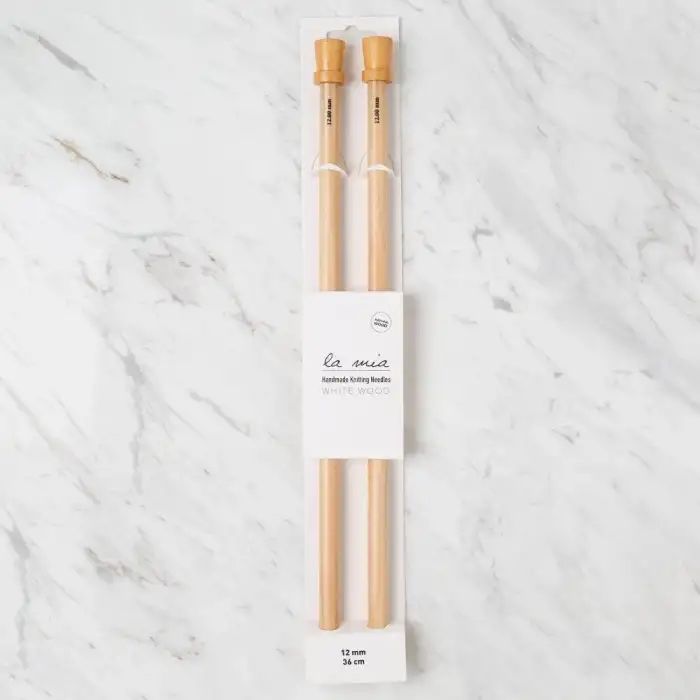 La Mia Whitewood 12 mm 36 cm Ahşap Örgü Şişi