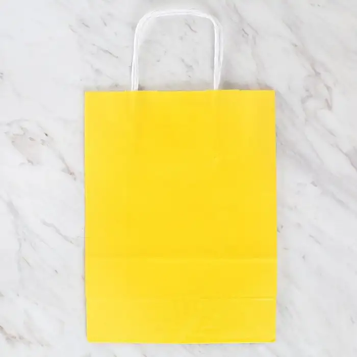 Loren 18x8x24 cm Sarı Kraft Çanta