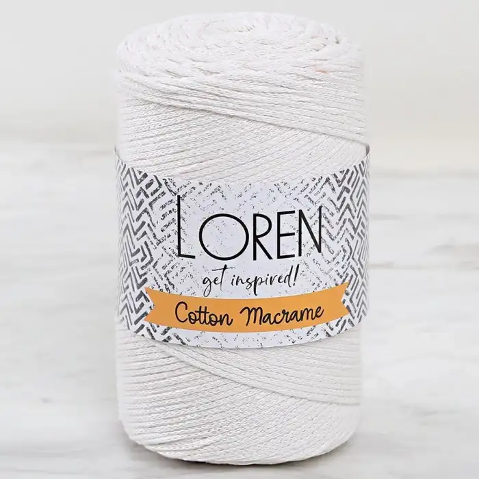 Loren Cotton Macrame Açık Krem - 702 - 34364