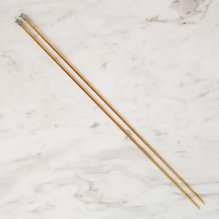 Loren Crafts 2,5 mm 35 cm Sarı Metal Örgü Şişi - L