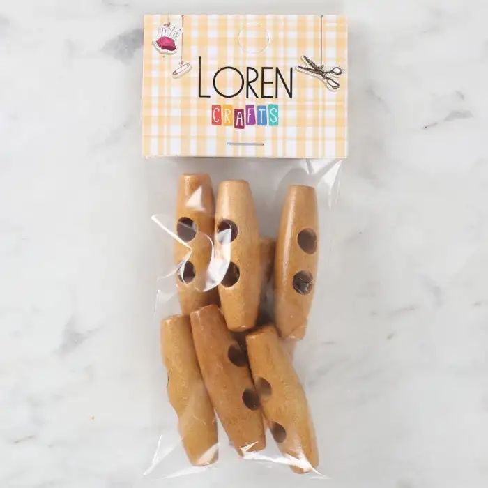 Loren Crafts 8li Ahşap Çoban Düğme - 1002