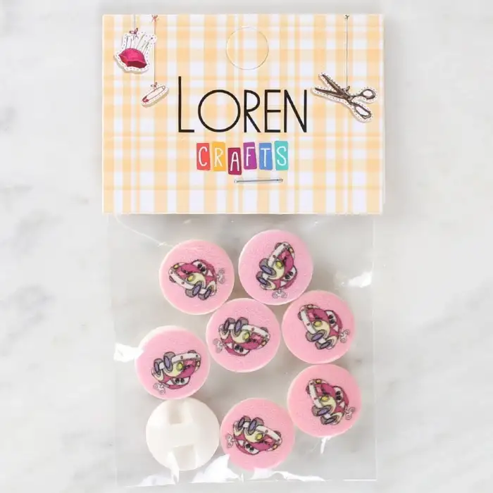 Loren Crafts 8li Araba Düğme - 1029