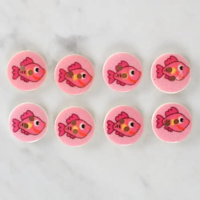 Loren Crafts 8li Balık Düğme - 1156