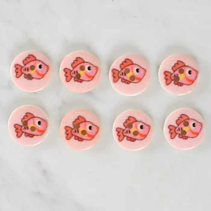 Loren Crafts 8li Balık Düğme - 1159