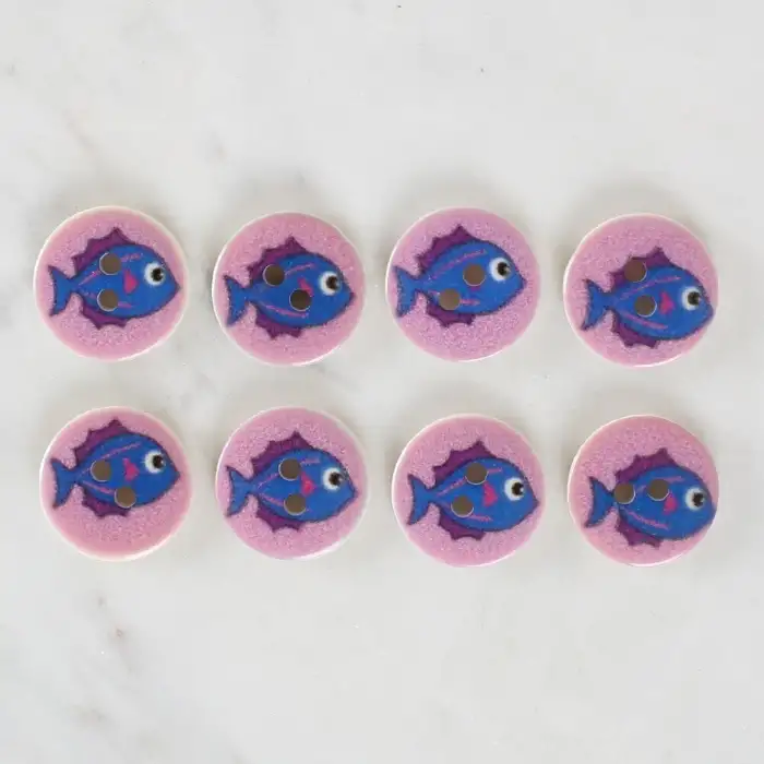 Loren Crafts 8li Balık Düğme - 1163