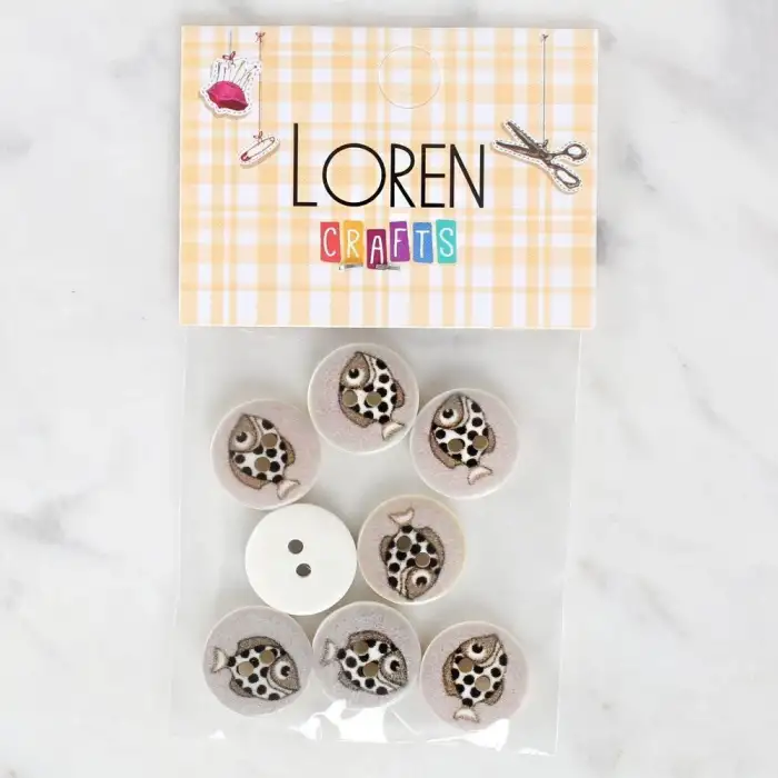 Loren Crafts 8li Balık Düğme - 1164