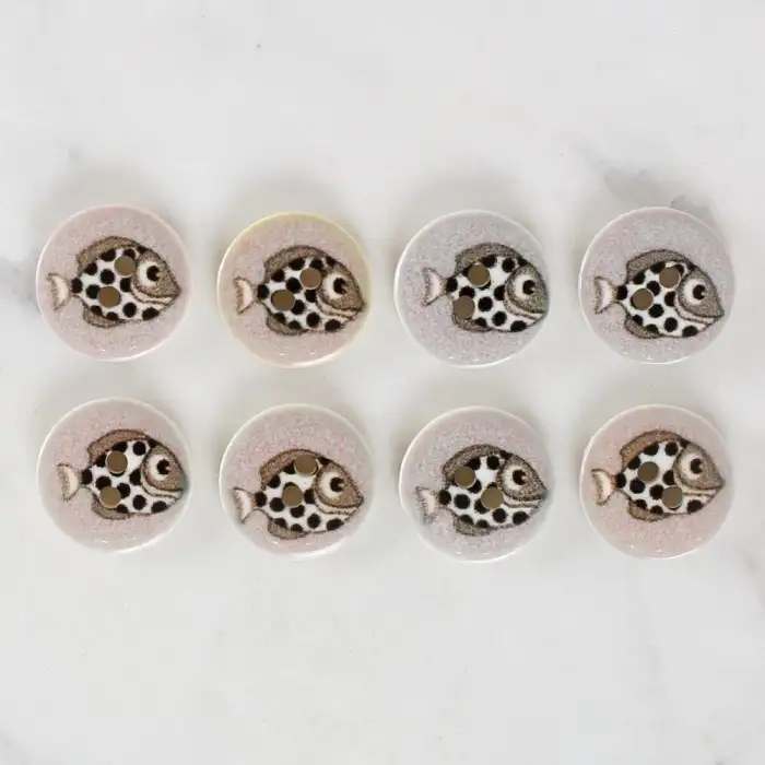 Loren Crafts 8li Balık Düğme - 1164