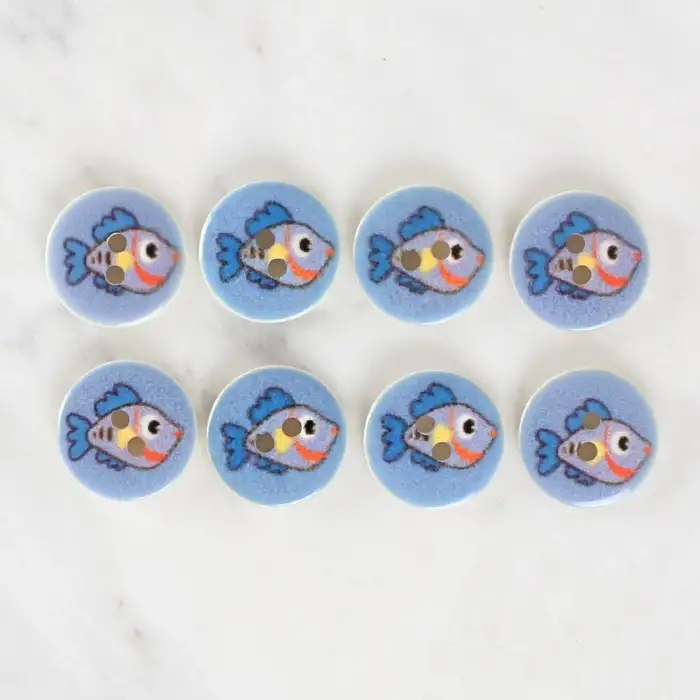 Loren Crafts 8li Balık Düğme - 1180